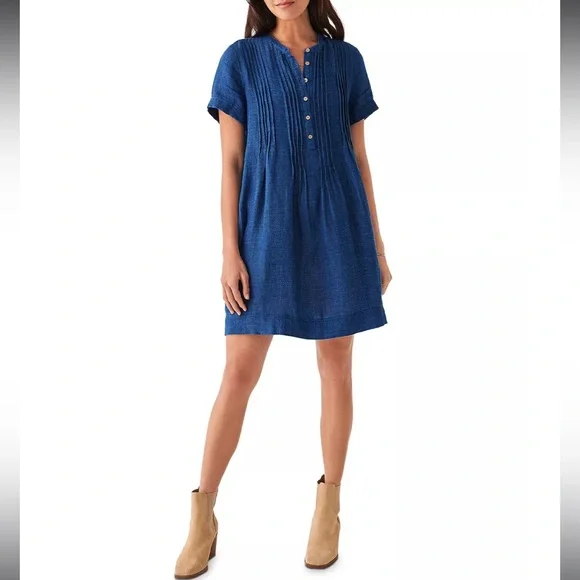 Faherty | Dresses | Faherty Gemina Linen Dress Dark Indigo Wash Size Xs |  Poshmark